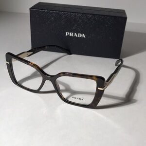New Authentic Prada PR 03Z 2AU-1O1 🤎 Women's Brown Tortoiseshell Optical Glasses